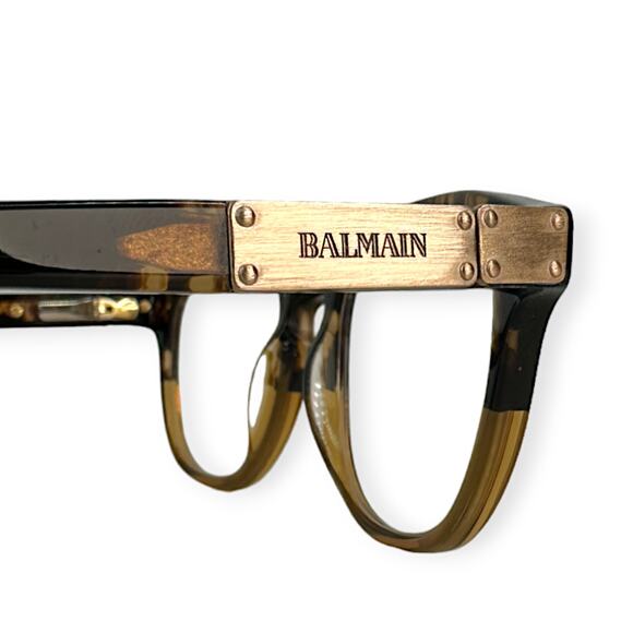 Balmain Paris Brown Tortoise Crystal Split Hinge Eyeglasses With Lens BL3002-02 - Picture 2 of 11